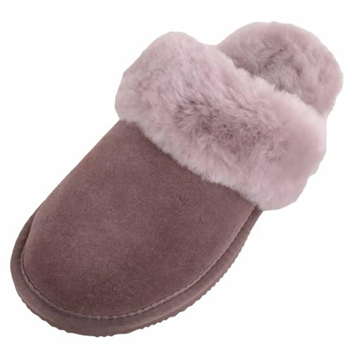 ABSOLUTE FOOTWEAR Womens Open Back Genuine Sheepskin Mule Slipper