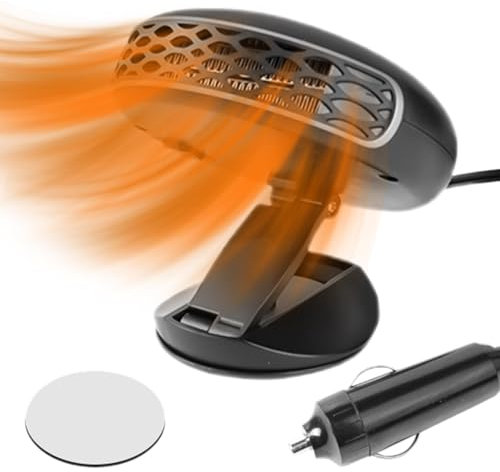Chauffage d'appoint pour voiture, chauffage de voiture portable | Dégivreur rotatif 12 V, chauffage rapide avec support pliable - Fournitures d'hiver de chauffage d'espace de véhicule pour les camions