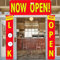 AIBIIN 3 Stück Now Open Banner Grand Opening Decorations Business Look Open Porch Sign Banner New Store Restaurant Grocery Cafes Shop Advertising Business Shop Banner Dekorationen