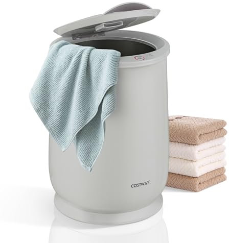 COSTWAY Towel Warmer Bucket, 21L Large Electric Towel Heater with Auto Shut Off, Flip-top Lid and Fragrance Disc, Bathroom Spa Luxury Hot Heated Towel Dryer Bucket for Bathrobes Blankets (Grey)