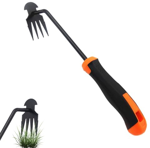 SOGHO Gartenarbeit Hand Unkrautstecher,Manueller Unkraut Entferner Gerät | Fugenkratzer Mit Stiel Gartenwerkzeug Unkrautentferner,Edelsta,Gartenwerkzeug Für Graben Jäten Umpflanzen Bodenlockern