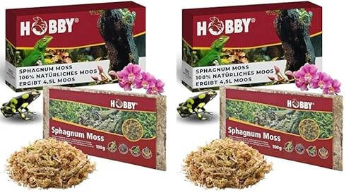 Hobby Terraristik Sphagnum Moss I 100g I tropisches Substrat für Terrarien und Orchideen I Moos für Terrarien I 100% natürlich und ohne chemische Zusätze I Moos zur Erhöhung der Luftfeuchtigkeit