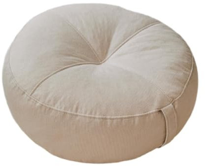 perfk Rundes Bodenkissen, Sitzkissen, Premium, dick, Meditations-Bodenkissen, für Couchstuhl zu Hause, Bett, Auto, Wohnzimmer, Schlafzimmer, Weiß
