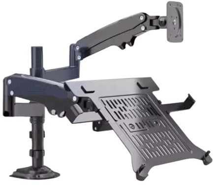 OPTEPYOE H180 FP-2 22 - 32 LCD-TV-Monitor-Desktop-Ständer + 10 - 17 Laptop-Ständer, Gasfeder, voll beweglich, 2-12 kg, Doppelarm, Klemmloch(2-12KG H180-FP)