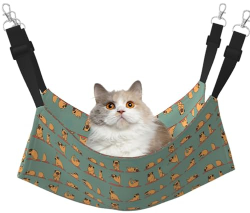 TTIGLHOH Yoga-Hängematte für Mops, Katzen, Frettchen, weiches Bett, geeignet für Haustiere, Meerschweinchen, Hamster, Kätzchen