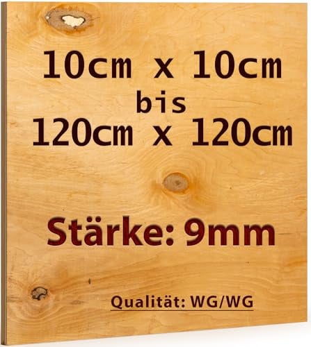 Sperrholz-Platte 50x20 cm | Stärke: 9mm | Multiplex Zuschnitt | Hochwertige Qualität - ideal und günstig außerhalb des Sichtbereichs | Basteln, Modellbau & DIY Holzarbeiten