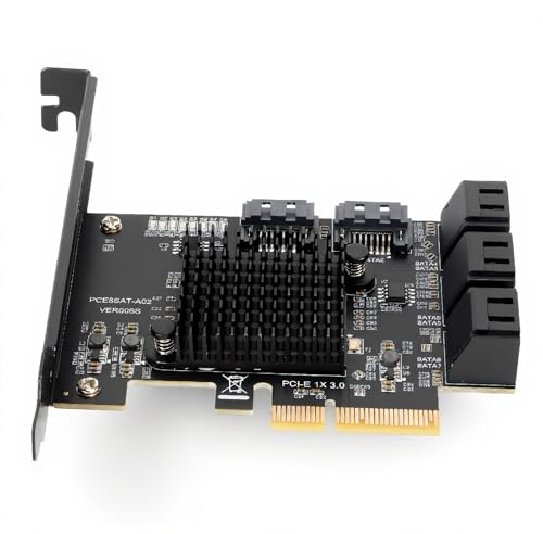YUEHISY SATA Card 8 Port PCIe Expansion Board 6Gb/s Hot Swappable Boot Support with LED Indicator for WINDOWS
