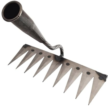 FewNvWa Râteau de Jardin, Râteau En Manganèse, Râteau Agricole Robuste pour Désherber, Planter, Ameublir et, 9 Dents