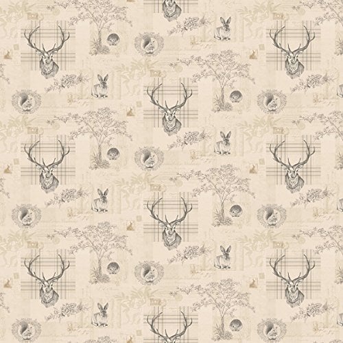 MyTinyWorld Pack of 5 Dolls House Beige And Black Highland Animal Wallpaper Sheets