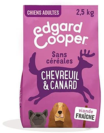 Edgard & Cooper Croquettes Chien, (Chevreuil & Canard, 2.5kg), Sans Céréales, Viande fraîche et protéines de qualité, Vrais ingrédients pour chiens, Hypoallergénique, Sans sucres ajoutés