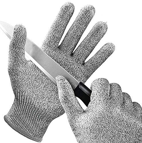 Gants Résistants Aux Coupures,2 Paires,Gants De Sécurité pour La Protection des Mains dans La Cuisine,Écaillage D'huîtres,Traitement des Filets De Poisson,Tranchage Mandoline,Découpage Viande (XL)