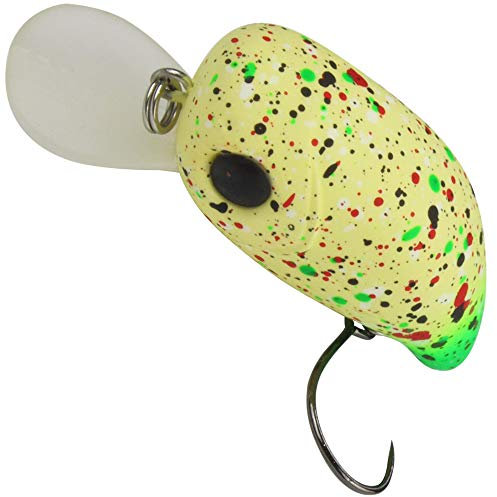 FTM Unisex – Erwachsene 10C5200561C10 Masu Pit Bull 3cm 2,4g Forellenwobbler schwimmend, Farbe:gelb/grün-pink gesprenkelt, Bunt, Normal