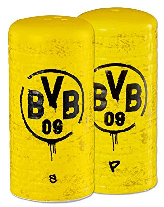 Borussia Dortmund, BVB-Salz- und Pfefferstreuer Gelbe Wand (2er-Set), gelb, schwarz, 0