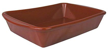 AR Kitchen Fuente mediterránea de barro esmaltado, fácil de limpiar (pequeña aprox. 26 x 19 x 5 cm)