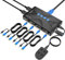 KVM Switch HDMI 4 port Boxes, MT-VIKI 4K@30hz USB KVM HDMI Console for 4 Computers share Keyboard Mouse and HD Monitor with 4 pack 2in1 KVM Cables + Desktop Selector