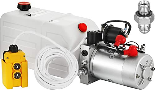 VEVOR Bomba Hidráulica con Simple Efecto 7L para Remolque de Coches Depósito de Plástico Bomba Hidráulica Remolque Tanque 12V
