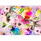murando Photo Wallpaper Flowers Watercolor 343x256 cm Peel and Stick Self-Adhesive Foil Print Wall Mural Hummingbird Colorful g-C-0073-a-b