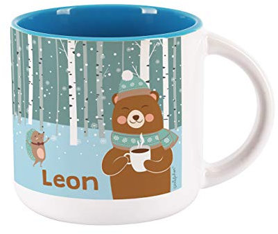 Herz & Heim® Weihnachtstasse personalisiert mit Namen - verschiedene Motive - Geschenkidee Weihnachten und Nikolaus für Kinder