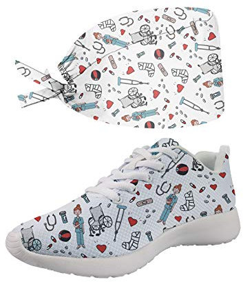Showudesigns Enfermera Deportivos Sanitarios Mujer Zapato de Trabajo Zapatillas Enfermero Zapatos sin Cordones comodas Zapatos 37 EU Running Sneakers Respirable Zapatos