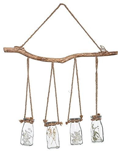Atmosphera - Suspension de 4 Fleurs sechées - Pot en Verre - H45 cm