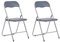 CLP 2er Set Klappstuhl Felix Gepolstert I Küchenstuhl Mit Metallgestell I Kunstleder PVC Sitz Gepolstert I Stühle Klappbar I Campingstühle, Farbe:grau/Silber