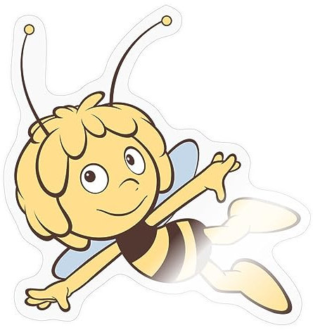 Spreadshirt Biene Maja Fliegt Retro Sticker, max. 10 x 10 cm, 10 x 10 cm, Transparent glänzend