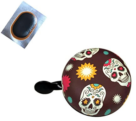 Ding Dong Fahrradglocke Fahrradklingel Klingel - Totenkopf Ø 80 mm inkl. Schlauchflicken