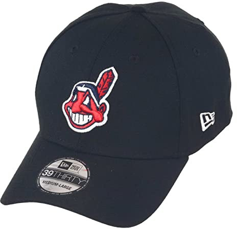 New Era Cleveland Indians Black Base Black 39Thirty Stretch Cap - S-M (6 3/8-7 1/4)
