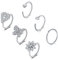 VF VFUN 20G Stainless Steel 8mm C Shape Nose Hoop Rings Clip On Silver Nose Rings For Women Men