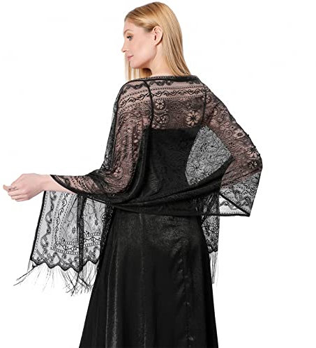 Ladiery Stola für Damen Festlich Spitzenschal Party Schals Für Abendkleid, weicher Cashew Schal Hochzeitskleider