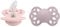 BIBS Infinity Anatomischer Schnuller Zweierpackung, bisphenol-A frei, anatomischer Silikonsauger, Kiefergerechte Form. Silikon, 0-6 Monate (2er Pack), Blossom/Dusky Lilac