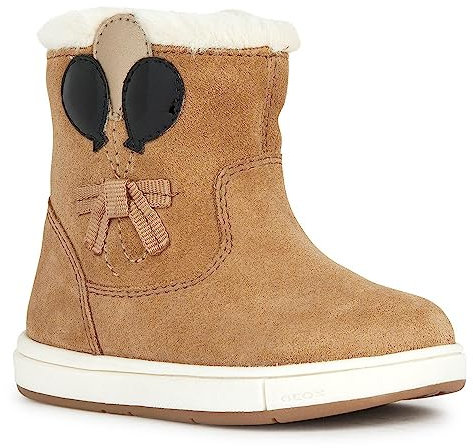 Geox B Trottola Girl, Caviglia Barca Bimba 0-24, Whisky Black, 23 EU