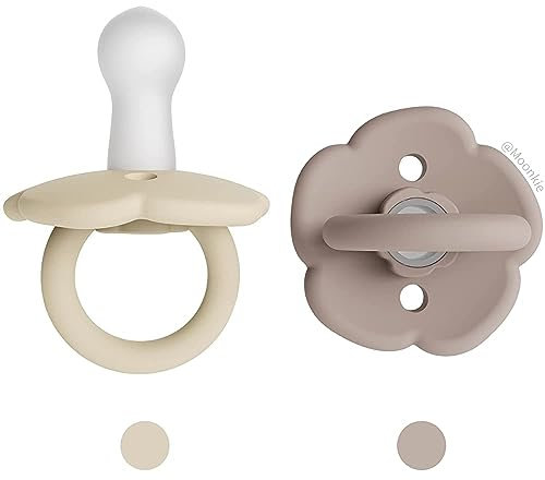 Moonkie Schnuller 2er-Pack, Schnuller Silikon 6+ Monate, Baby Schnuller 6-18 Monate, BPA-freier, Extra Weicher Schnuller für Babys