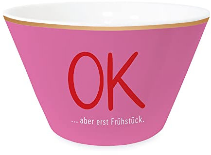 Grafik-Werkstatt Müsli-Schale mit 100% Echtgold | Porzellan Schüssel | OK, Pink