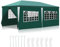Ansobea Pavillon 3x6 m Tente de réception étanche à l'eau Bâche PE de Haute qualité Tente de réception résistante aux UV Tente de Jardin 100g/m² Tente à bière avec 6 Parties latérales Vert