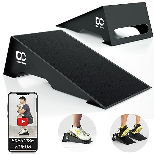 Double Circle Squat Keil - Professionelle Squat Rampe für Gewichtheben und Fitness, Kniebeugenrampe für Ferse erhöht Kniebeugen und Wadenheben (20 Degree Non-Slip)
