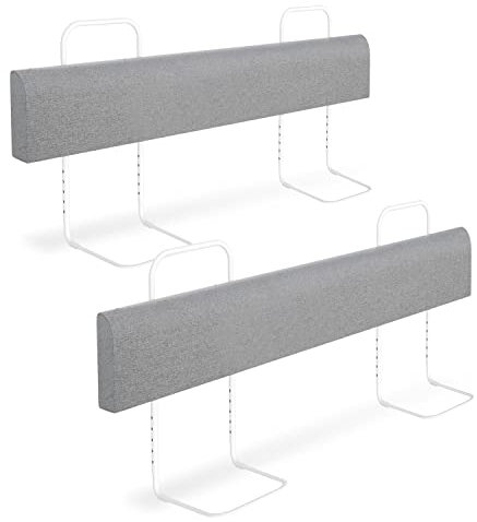 Yakimz 2X Bettgitter für Kinder 150cm, Bettschutzgitter 5-Loch Höhenverstellbar, Rausfallschutz Bett, Kinderbettgitter, Babybettgitter Sicher, Einfach zu Montieren, Grau