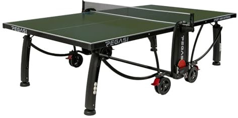 Pegasi Outdoor-Tischtennisplatte 1000 - Grün - Tischtennis - Outdoor Spiele - Wetterfest - Klappbar - Original