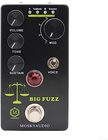 AIDNTBEO Gitarren-Effektpedal für Verzerrung/Fuzz, Lautstärke, Ton, Nachhaltigkeit, Schwarz
