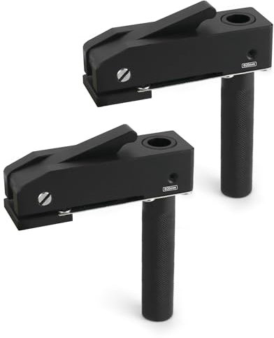 QWORK® Paquete de 2 abrazaderas de sujeción ajustables Clip de sujeción para banco de trabajo con fuerza de sujeción de 3 niveles - 20 mm - Longitud del mango 85 mm