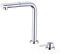 Rubinetto Sottofinestra Cucina Estraibile Monocomando 2 Fori Dual Mode Girevole Miscelatore Cucina Pieghevole-Cromo