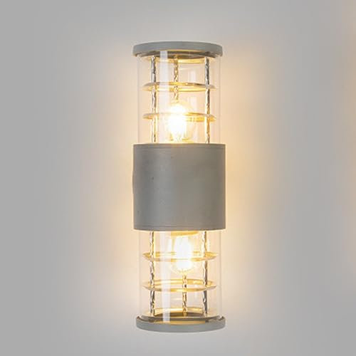 Chao Zan Außenlampe, Aluminium, Modern/Ökologisch, Wasserdichte IP44, E27, Wandleuchte Außen für Terrasse/Haustür,Glühbirne nicht enthalten (Weiß)
