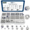Vifmy Metric Hex Nuts&Locknuts Assortment Kit(360Pcs)，M3 M4 M5 M6 M8 M10 M12 Stainless Steel Assorted Hex Nuts Sets,Bright Finish