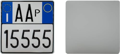 Replik Nummernschild für Motorrad, provisorisch, europäisch, reflektierend, geprägt, auf Aluminium-Kennzeichen