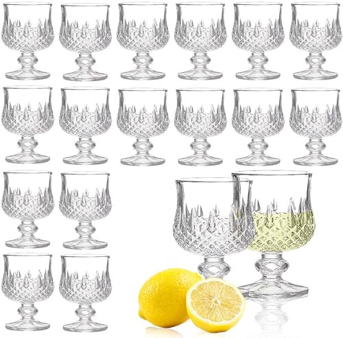 Soopiiso Cordial - Set di 16 bicchierini da liquore, 50 ml, bicchierini da shot con stelo, bicchieri da tequila/sherry