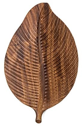 Bandeja - Bandeja de comida for servir, tablas de charcutería personalizadas, bandejas for comer en forma de hoja for postres, meriendas, frutas, galletas, nueces, bandeja de cama portátil for escrito