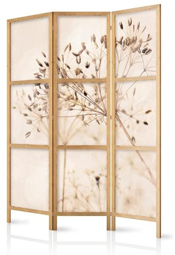 murando - Paravent Innen Raumteiler Holz Pflanzen Japanische Trennwand Raumtrenner Room Divider Mobiler Sichtschutz Spanische Wand Raum Abtrennung Botanik Natur Trockenblumen Aufblasbar b-C-1015-bh-b