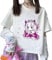 YINGKE Damen Anime Manga Sweatshirt Kawaii Mädchen Gótica Y2K E-Girl Japanischen Harajuku T-Shirt(L,WeißGirlA)
