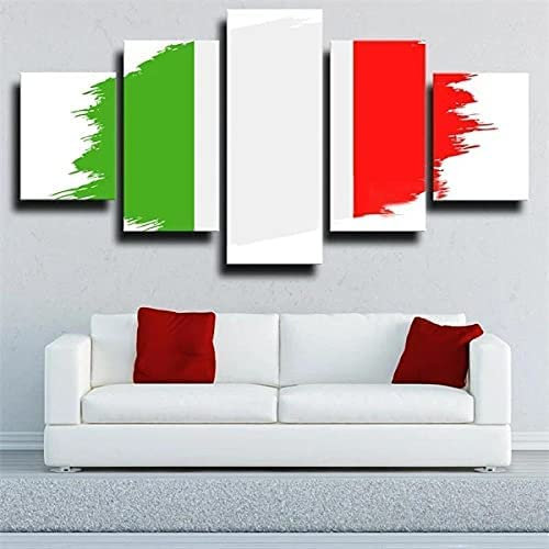 5 Pannelli Su Tela Quadro Su Tela Bandiera Italiana 5 Pezzi Quadri Stampa Pannello Pittura Immagini Moderni Murale Arte Moderna Foto Decorazione Da Parete 100 X 50 Cm -9P9F+Z6D-8Q0M1S2R9H4G8M4Y0Y4