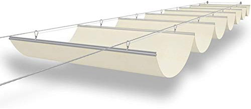 XNZJHPP Skalierbares Sonnenschutz-Überdachungs-Set, einziehbare Wellenmarkisen für die Außenterrasse, atmungsaktiver Verdunkelungsvorhang für Terrassendach-Carport (1.1x6m)